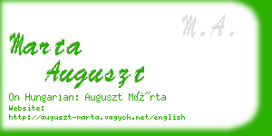 marta auguszt business card